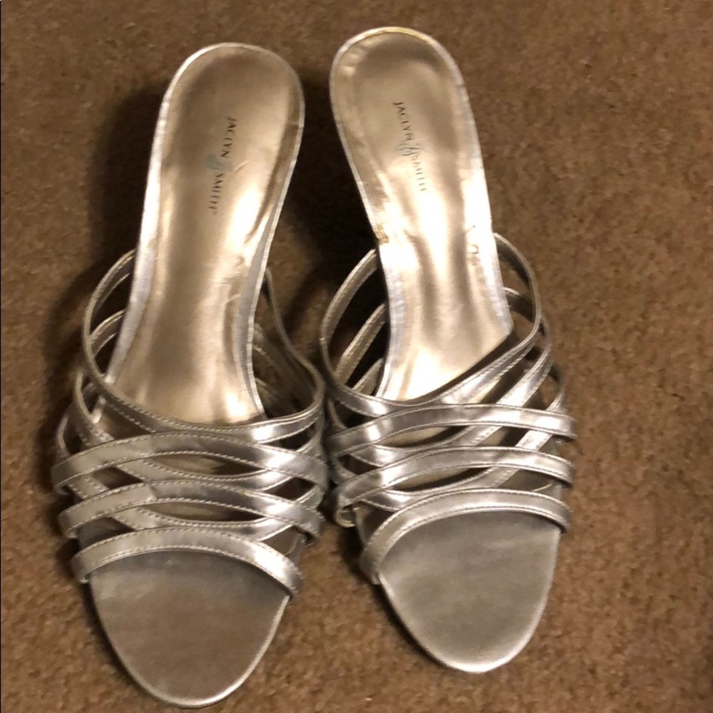 Jaclyn Smith silver heels